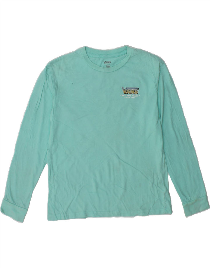 VANS Boys Graphic Top Long Sleeve 10-11 Years Medium Turquoise Cotton Vintage Vans and Second-Hand Vans from Messina Hembry 