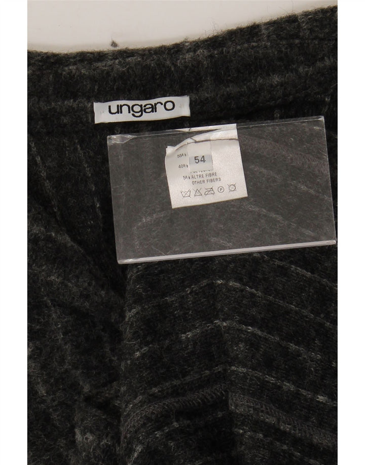 Ungaro Mens 3 Button Blazer Jacket IT 54 2XL Grey Striped Wool