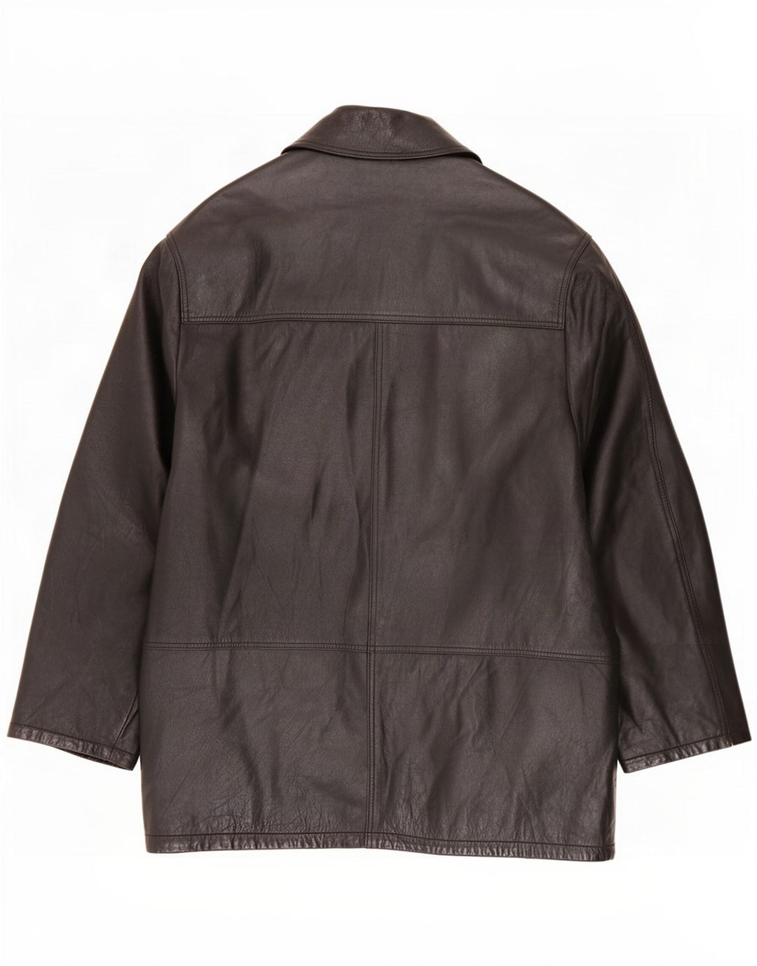 Vintage Mens Leather Coat IT 48 Medium Black