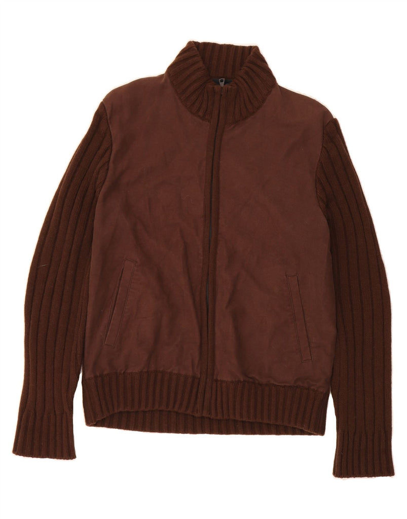 GAS Mens Cardigan Sweater Large Brown Wool Vintage Gas and Second-Hand Gas from Messina Hembry 