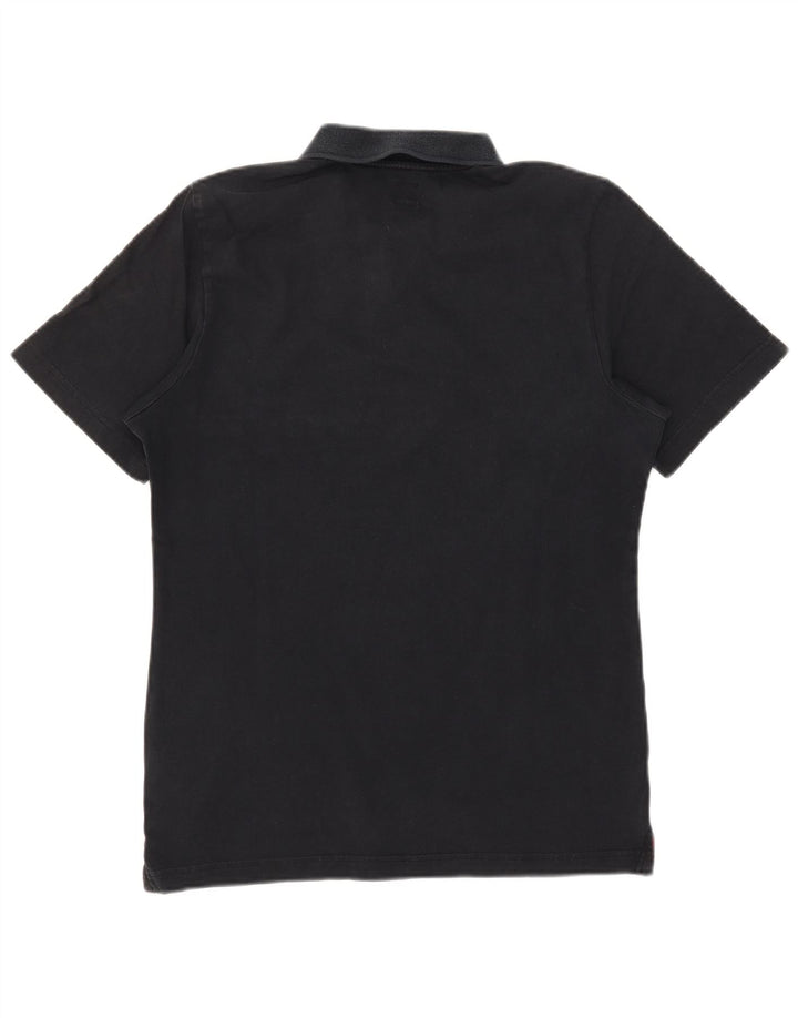 ADIDAS Mens Polo Shirt Small Black Colourblock Cotton