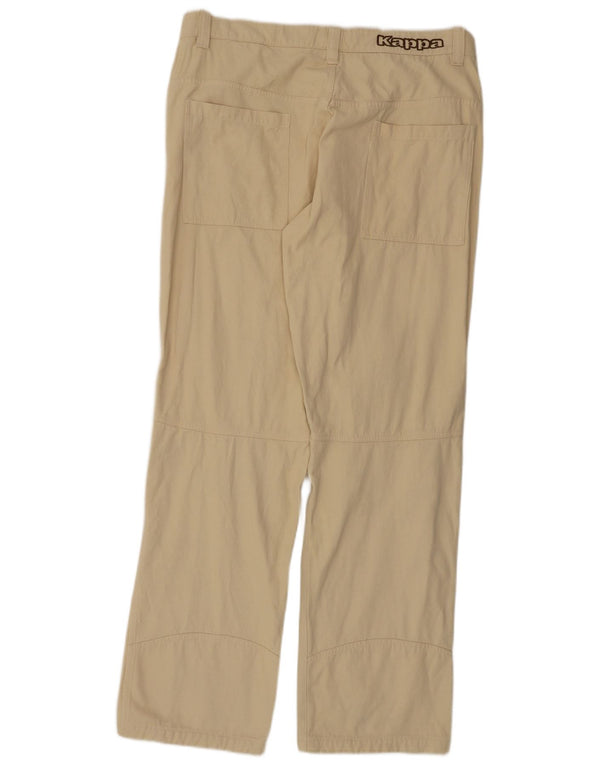 KAPPA Mens Graphic Straight Casual Trousers XL W38 L35 Beige Cotton