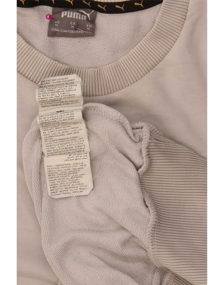 Puma Mens Graphic Sweatshirt Jumper Medium Beige Colourblock Cotton