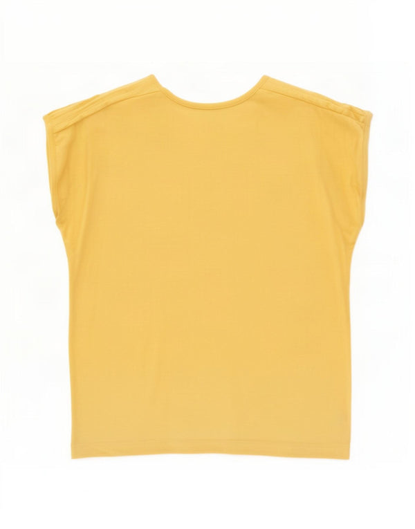 Vintage Womens T-Shirt Top UK 14 Medium Yellow