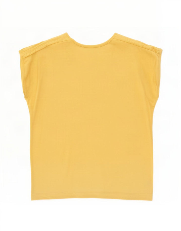 Vintage Womens T-Shirt Top UK 14 Medium Yellow