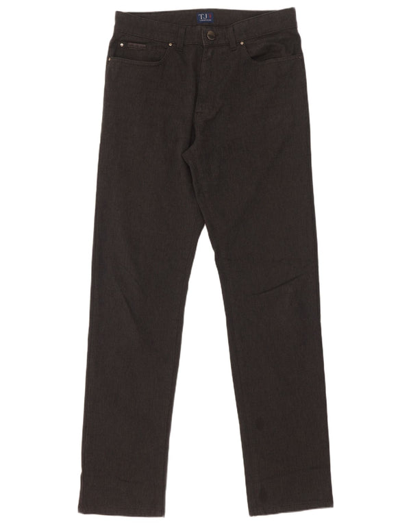 Trussardi Mens Slim Casual Trousers W33 L33 Black Cotton