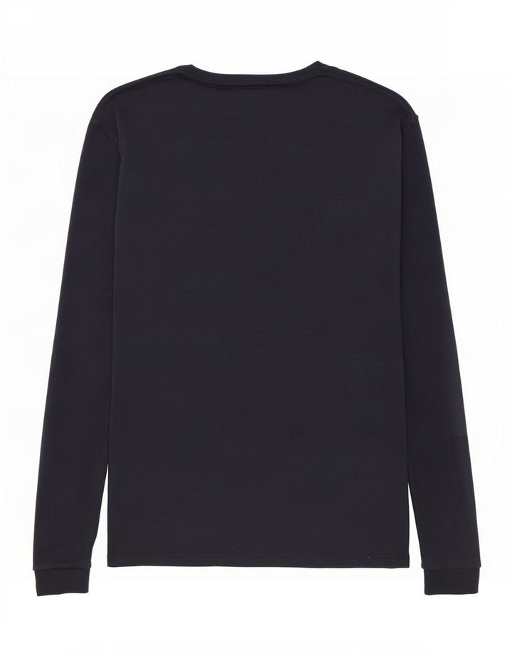 Champion Mens Top Long Sleeve Small Navy Blue Cotton