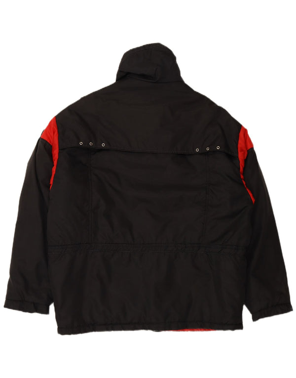 VINTAGE Mens Windbreaker Jacket IT 54 2XL Black Colourblock Polyamide