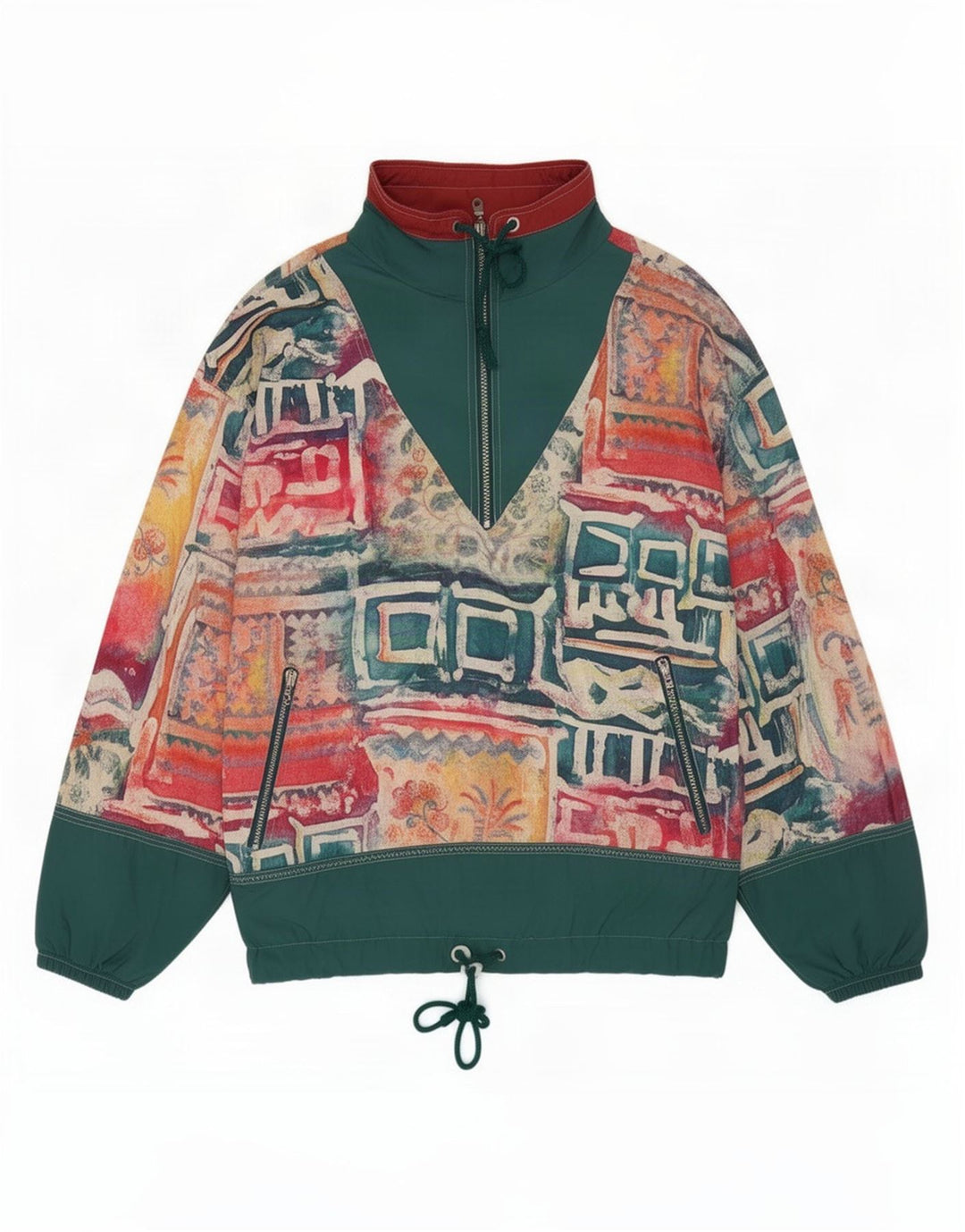 Vintage Mens Pullover Tracksuit Top Jacket XS Multicoloured Geometric