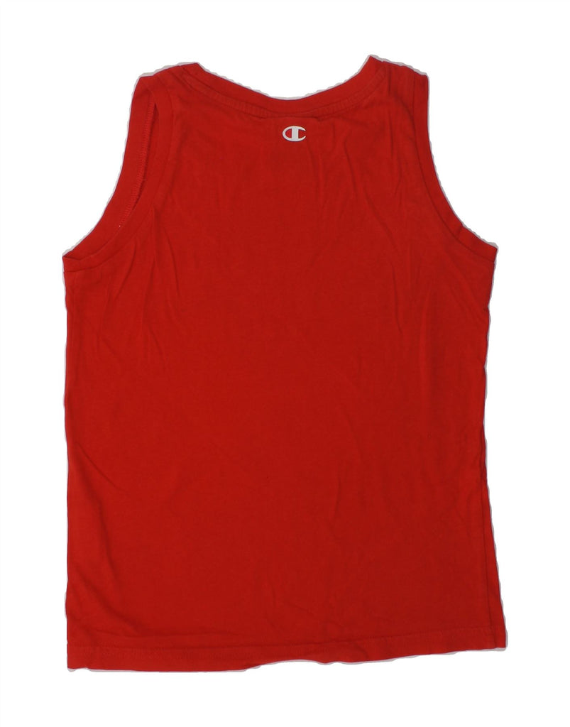 CHAMPION Boys Graphic Vest Top 7-8 Years Small  Red Cotton | Vintage Champion | Thrift | Second-Hand Champion | Used Clothing | Messina Hembry 