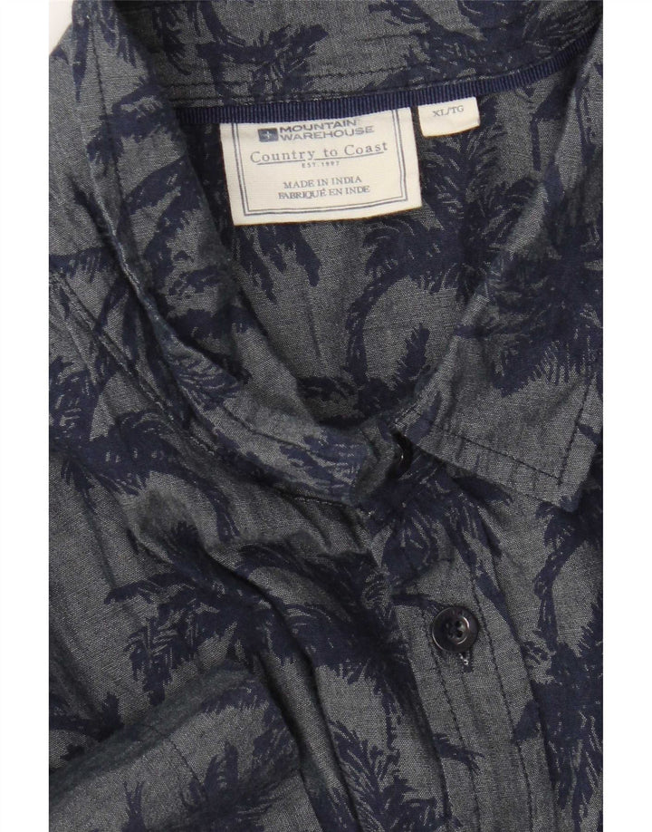 Mountain Warehouse Mens Abstract Pattern Shirt XL Blue Hawaiian