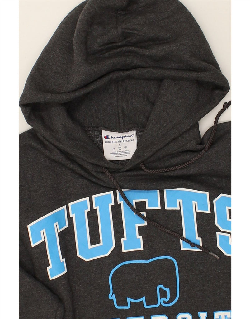 CHAMPION Mens Tufts Graphic Hoodie Jumper Small Grey Cotton | Vintage Champion | Thrift | Second-Hand Champion | Used Clothing | Messina Hembry 