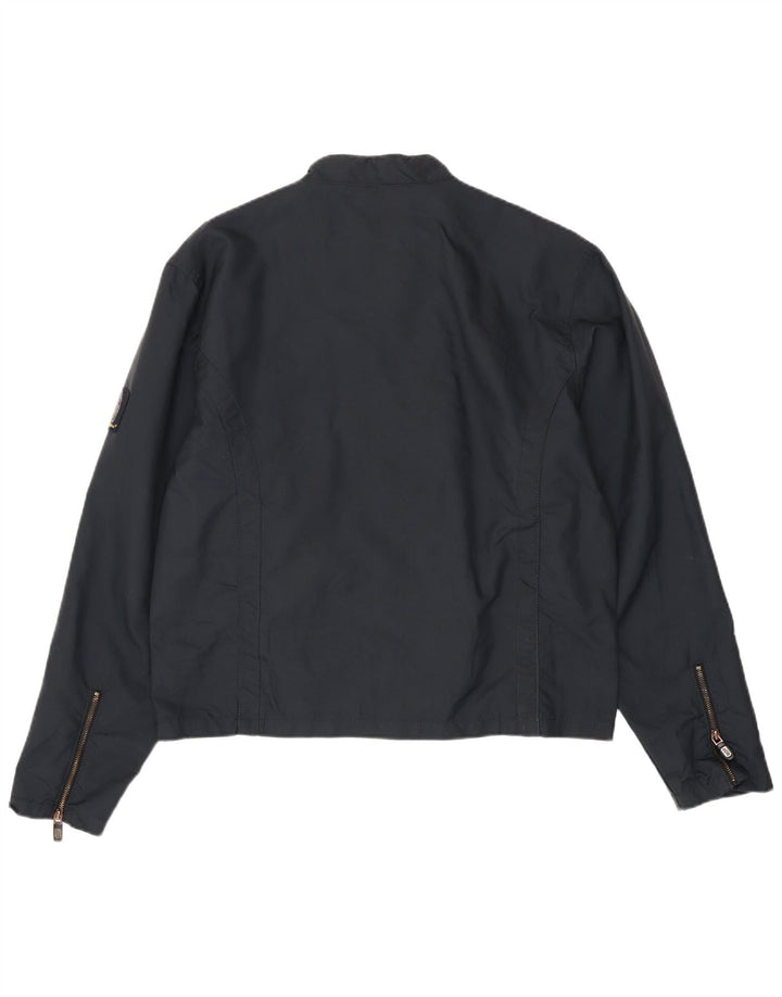 Refrigue Mens Bomber Jacket UK 44 2XL Navy Blue Colourblock Nylon