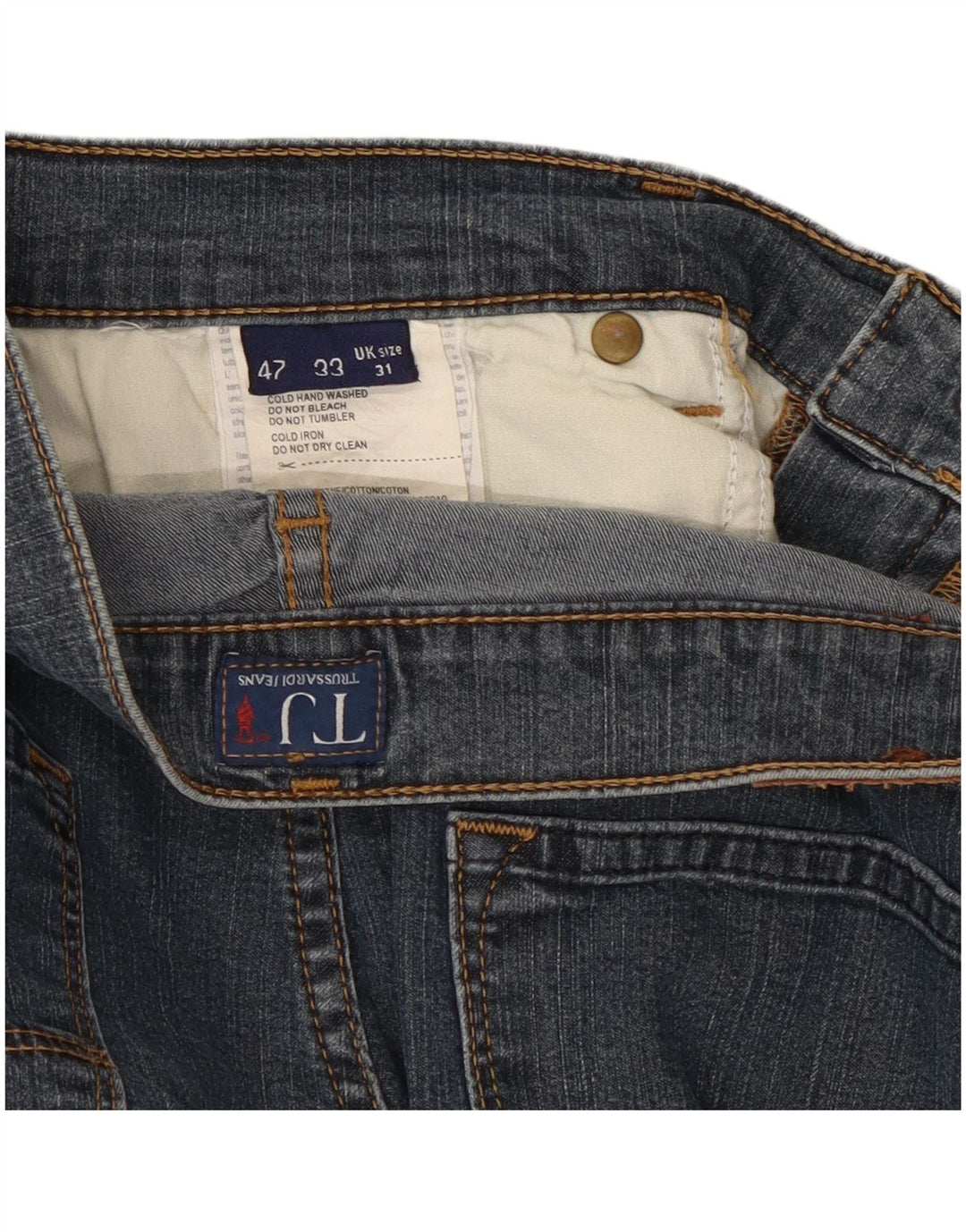 Trussardi Womens Straight Jeans W31 L29 Navy Blue Cotton