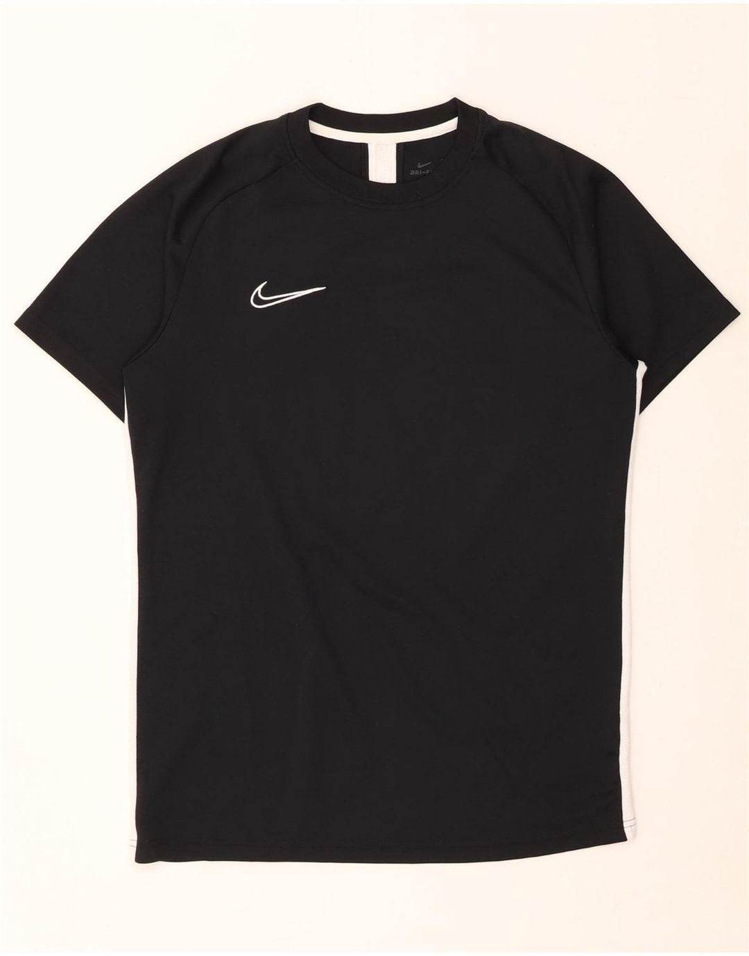 NIKE Mens Dri Fit T-Shirt Top Medium Black Colourblock