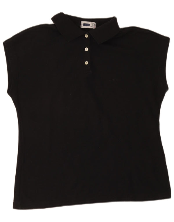 Fila Womens Polo Shirt IT 50 XL Black Cotton