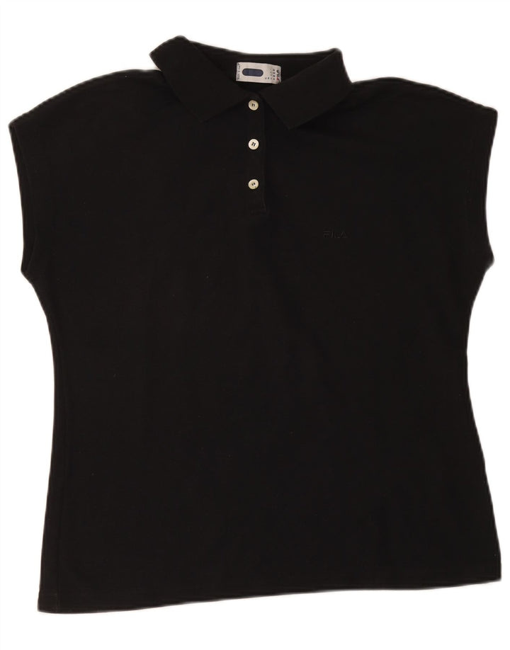 Fila Womens Polo Shirt IT 50 XL Black Cotton