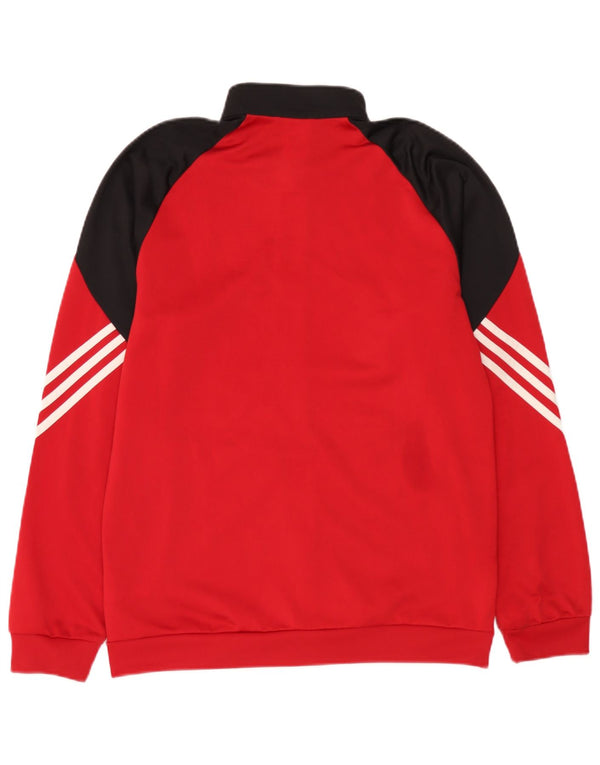 Adidas Mens Tracksuit Top Jacket Medium Red Colourblock Polyester