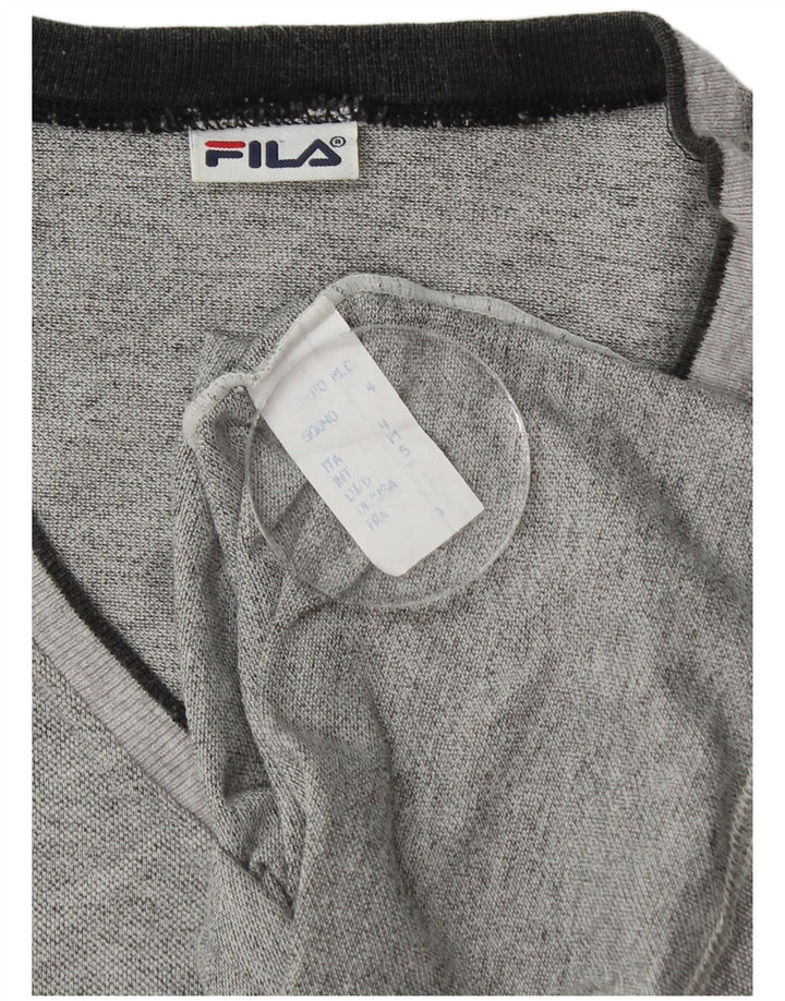 Fila Mens T-Shirt Top Medium Grey Cotton