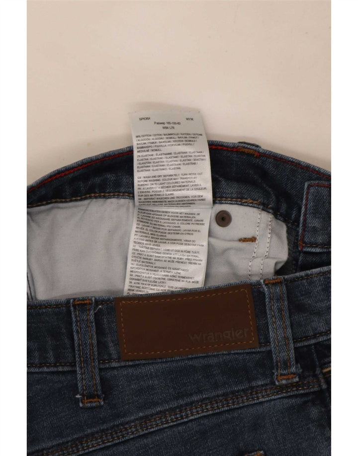Wrangler Mens Regular Straight Jeans W33 L30 Blue Cotton