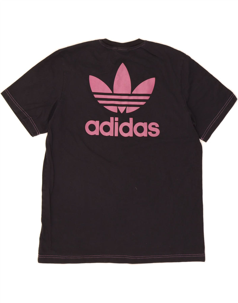 ADIDAS Mens Graphic T-Shirt Top Medium Black Vintage Adidas and Second-Hand Adidas from Messina Hembry 