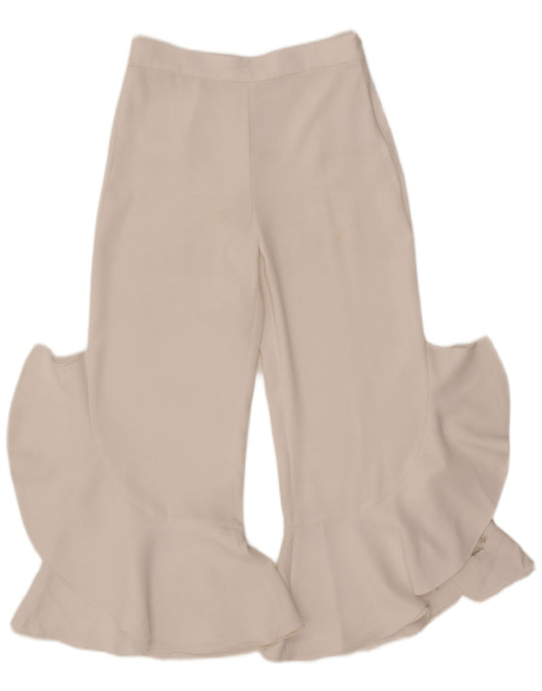 Zara Womens Flare Casual Trousers Small W26 L25 White