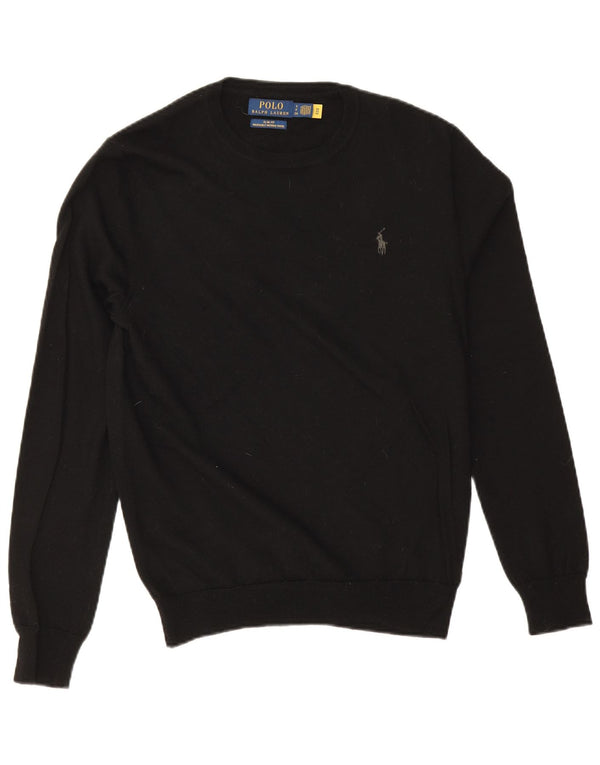 Polo Ralph Lauren Mens Slim Fit Crew Neck Jumper Sweater Small Black