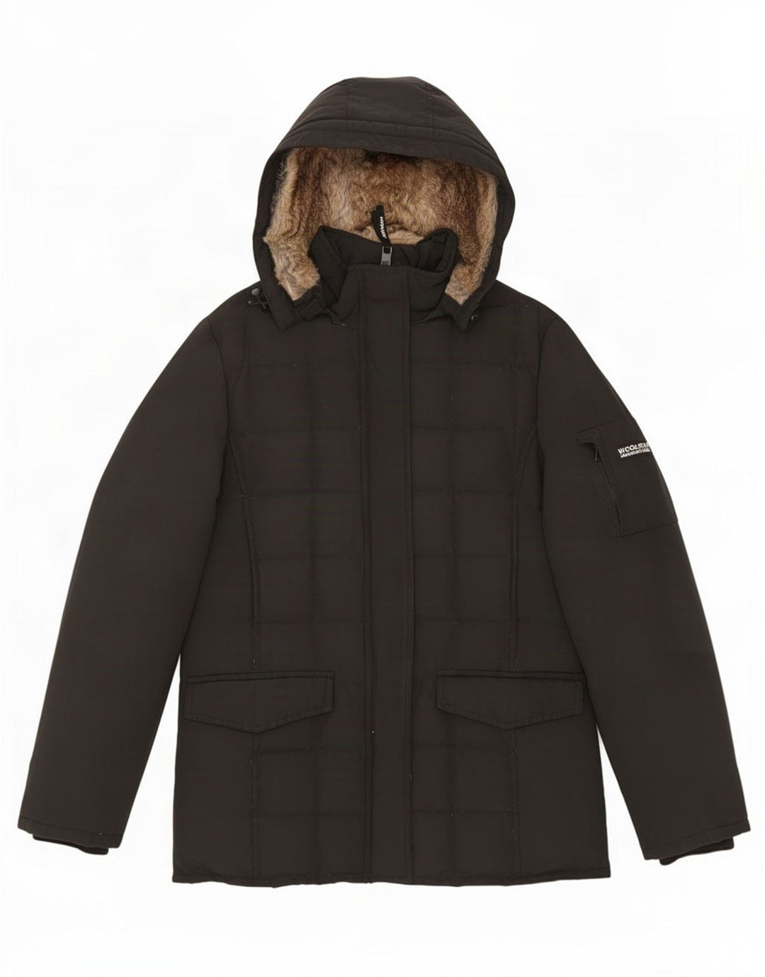 Woolrich Womens Hooded Padded Jacket UK 16 Large Black