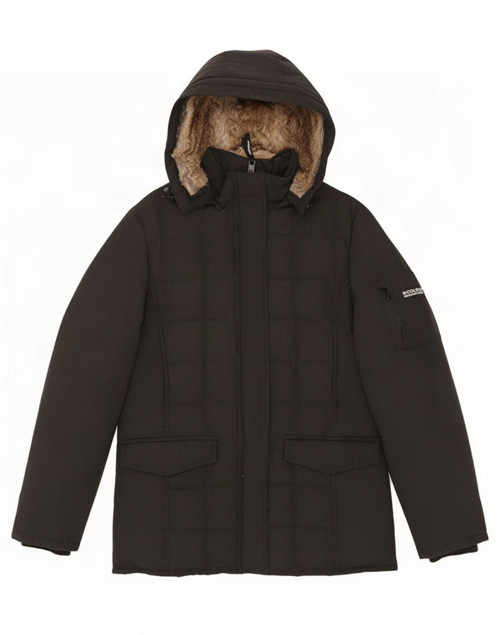 Woolrich Womens Hooded Padded Jacket UK 16 Large Black