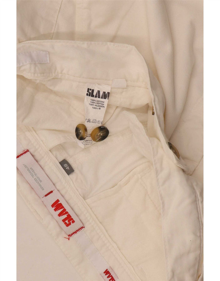 Slam Mens Chino Shorts IT 48 Medium W32 White Cotton