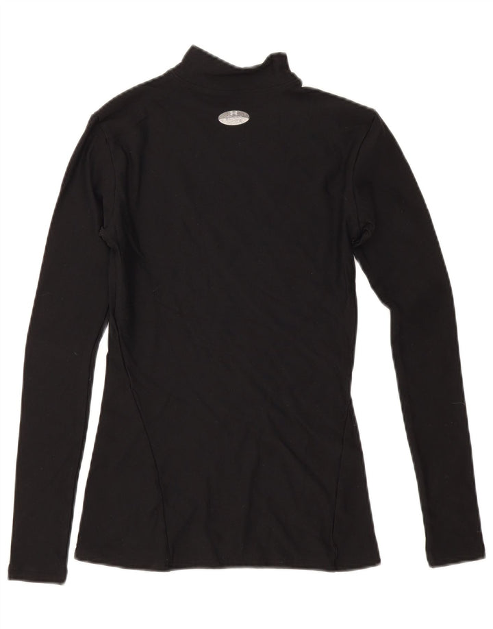 Under Armour Womens Top Long Sleeve UK 10 Small Black Nylon