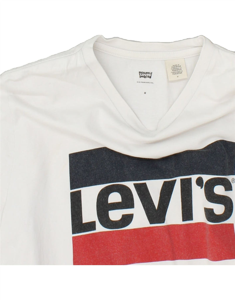 LEVI'S Mens Graphic T-Shirt Top Medium White Cotton | Vintage Levi's | Thrift | Second-Hand Levi's | Used Clothing | Messina Hembry 