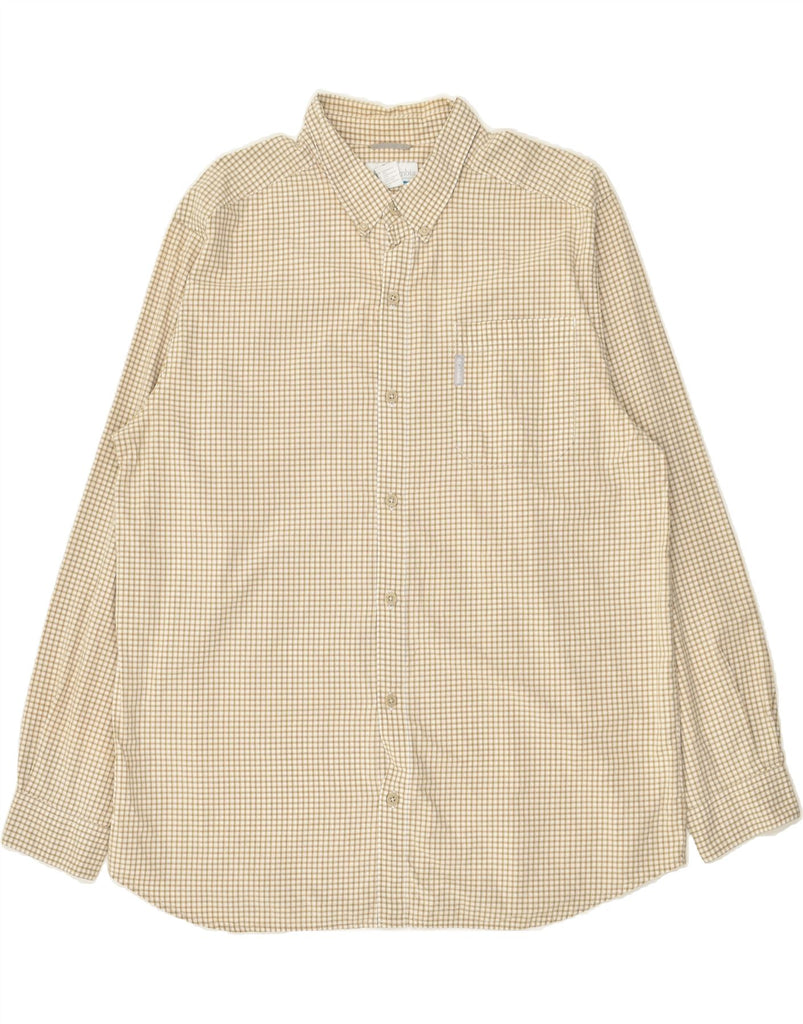 COLUMBIA Mens Shirt XL Beige Check Cotton | Vintage Columbia | Thrift | Second-Hand Columbia | Used Clothing | Messina Hembry 