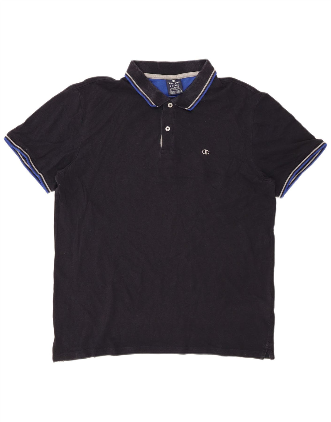 CHAMPION Mens Polo Shirt XL Navy Blue Cotton