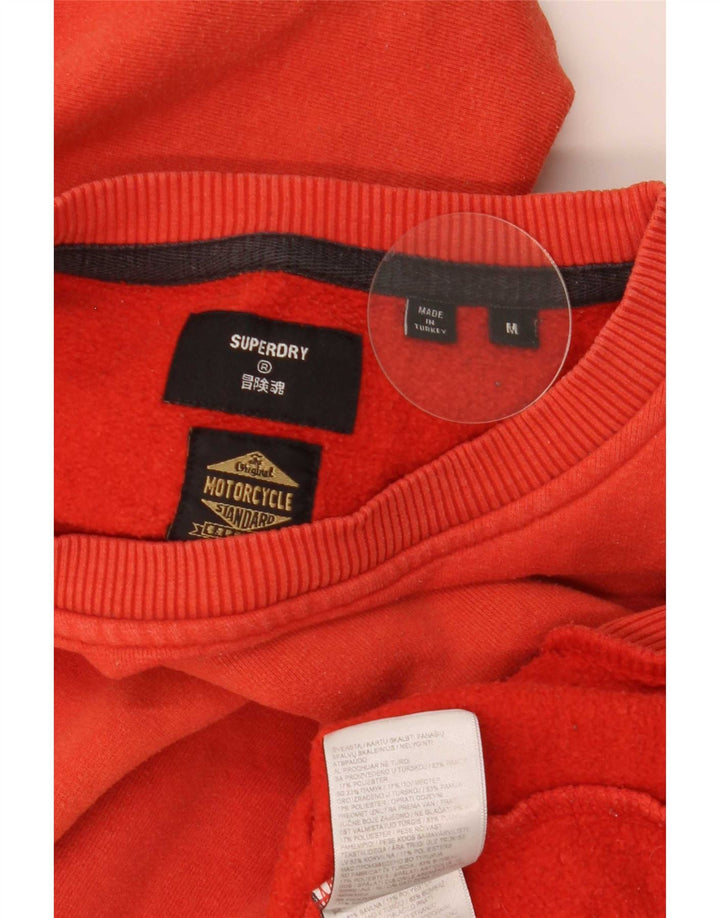 Superdry Mens Graphic Sweatshirt Jumper Medium Orange Cotton