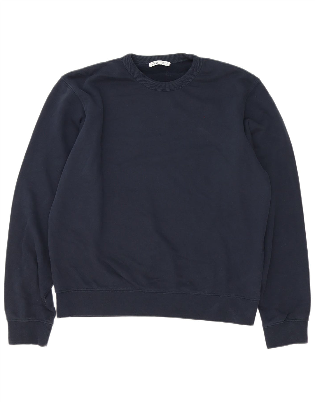 Zara Womens Oversized Sweatshirt Jumper UK 14 Medium Navy Blue Cotton