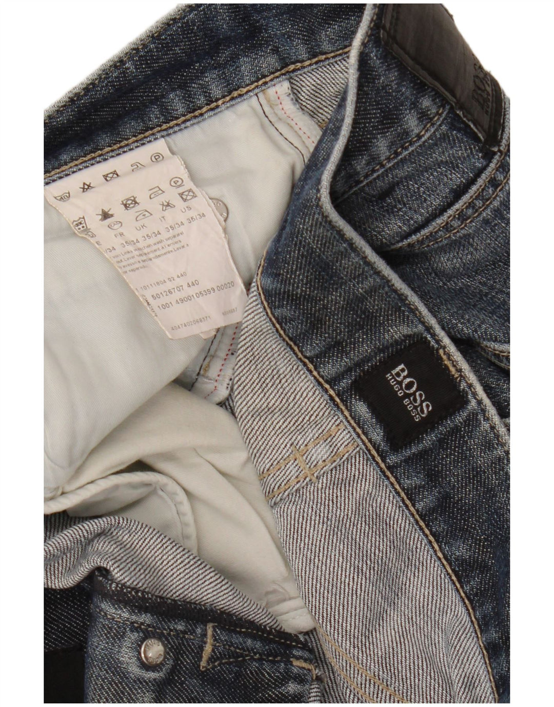 Hugo Boss Mens Straight Jeans W35 L34 Blue Cotton