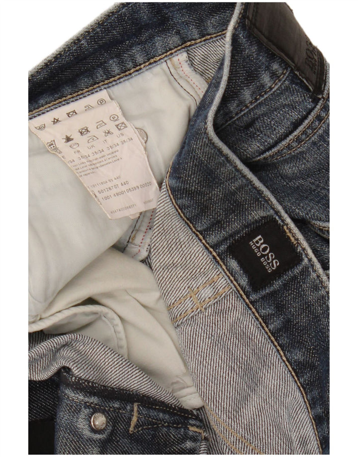 Hugo Boss Mens Straight Jeans W35 L34 Blue Cotton
