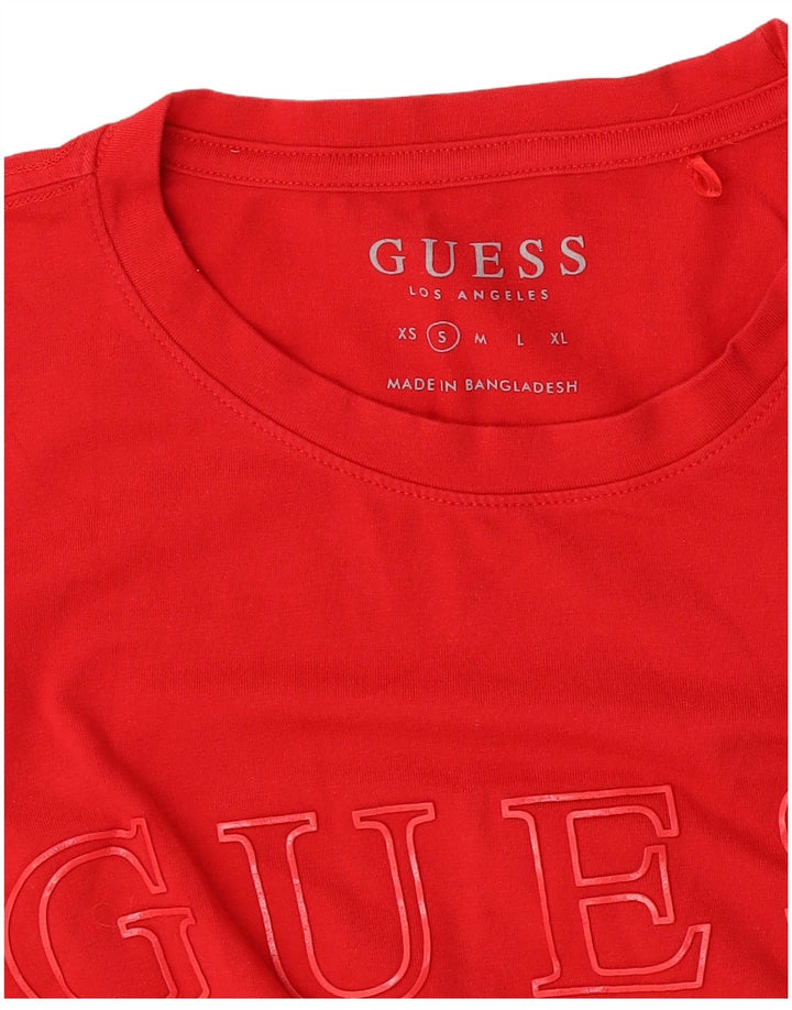 Guess Womens Graphic T-Shirt Top UK 10 Small Red