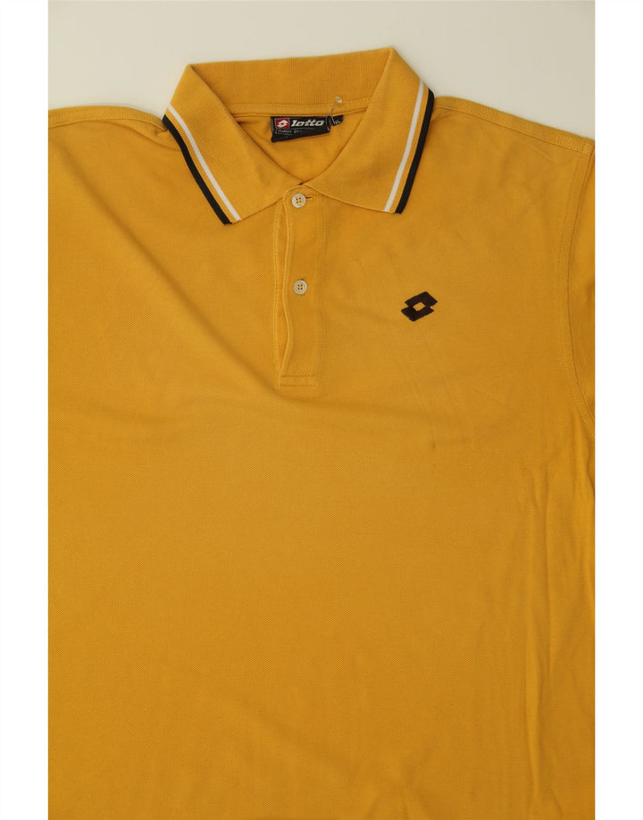 LOTTO Mens Polo Shirt XL Yellow Cotton Vintage Lotto and Second-Hand Lotto from Messina Hembry 