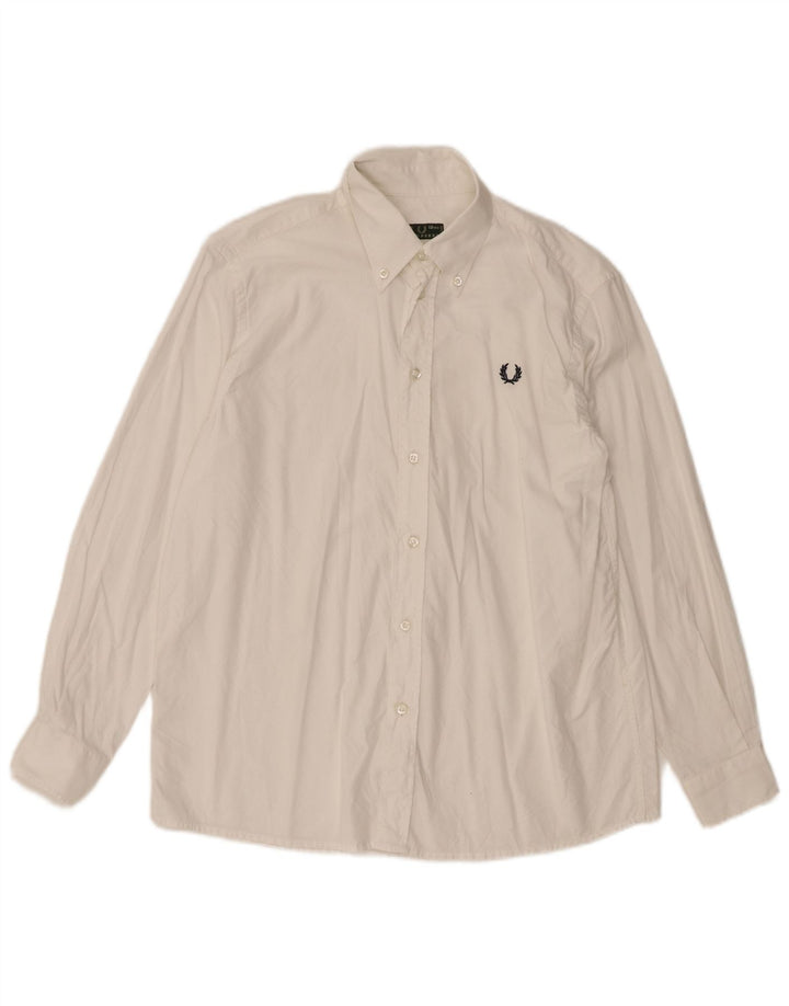Fred Perry Boys Shirt 11-12 Years White Cotton