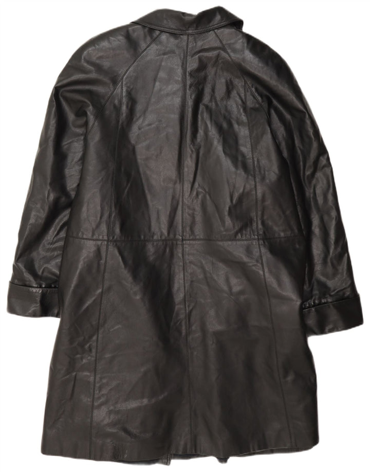 Diletta Lelli Womens Leather Coat IT 46 Large Black