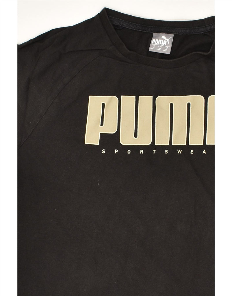 PUMA Mens Graphic T-Shirt Top Medium Black Cotton | Vintage Puma | Thrift | Second-Hand Puma | Used Clothing | Messina Hembry 