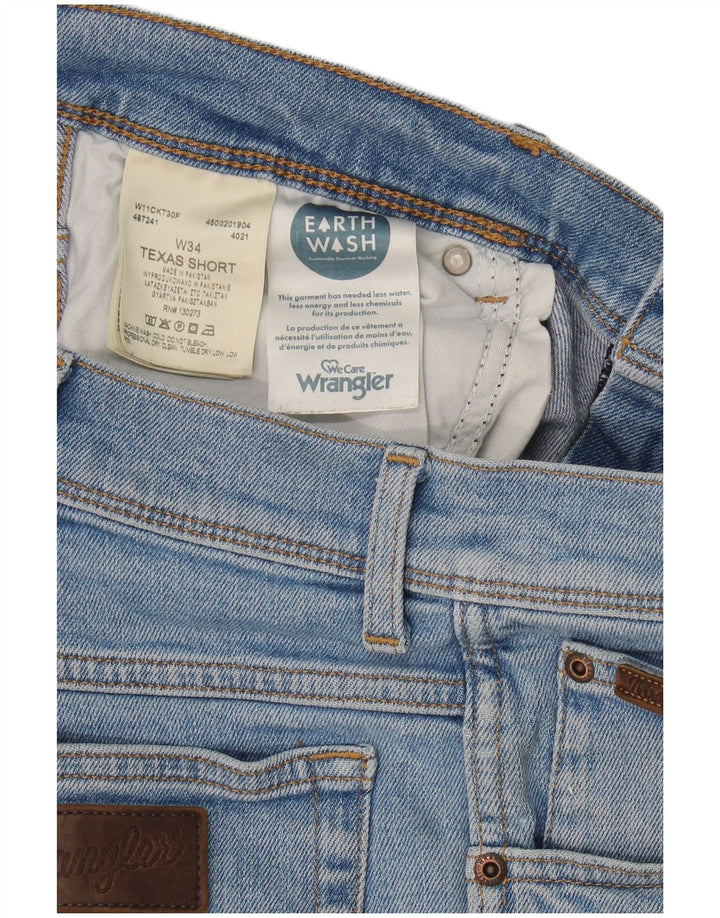 Wrangler Womens Texas Denim Shorts W34 Large Blue Cotton