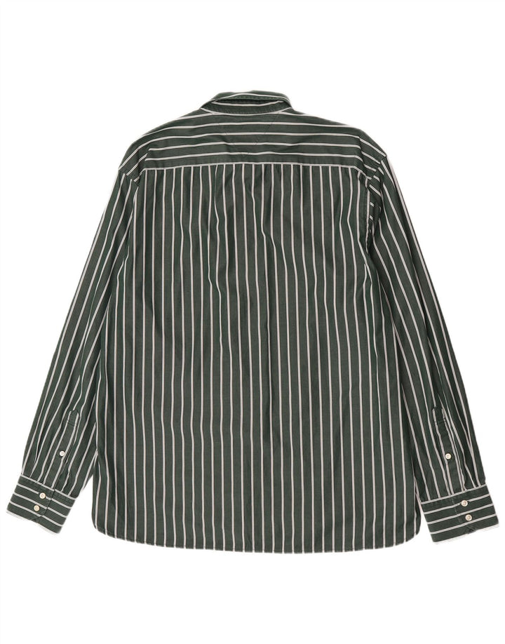 Tommy Hilfiger Mens Shirt XL Green Striped Cotton