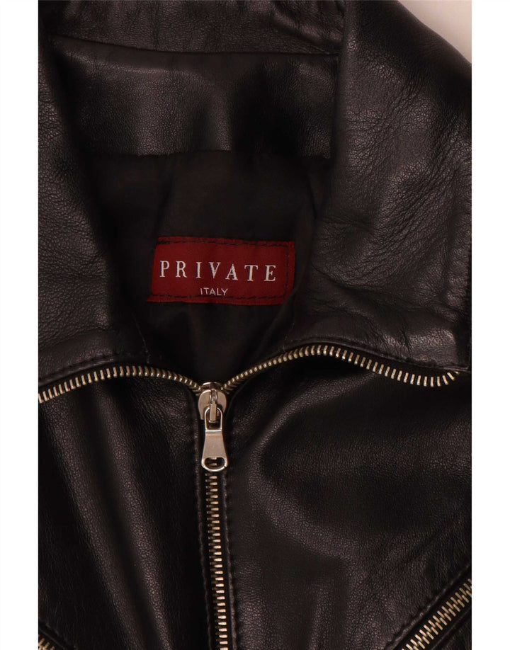 Private Womens Leather Jacket IT 44 Medium Black
