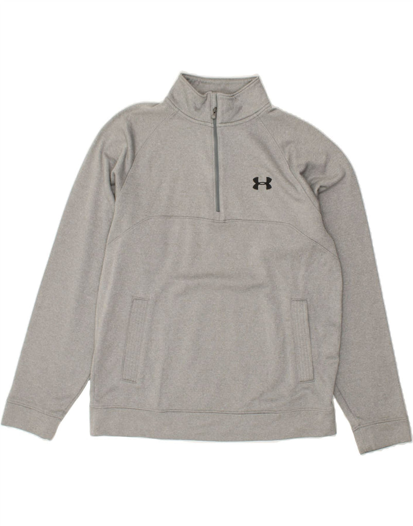 UNDER ARMOUR Mens Zip Neck Sweatshirt Jumper Medium Grey | Vintage Under Armour | Thrift | Second-Hand Under Armour | Used Clothing | Messina Hembry 