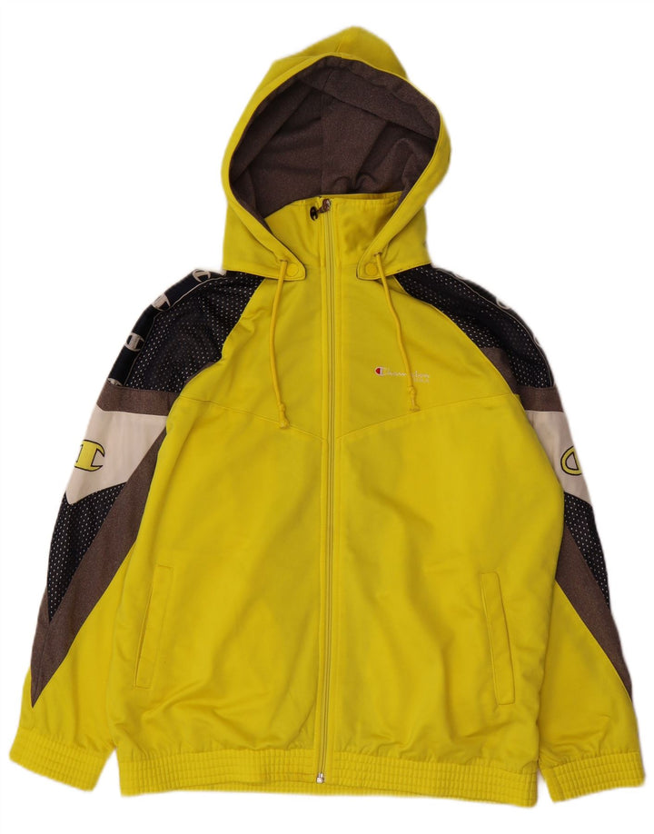 CHAMPION Boys Oversized Graphic Tracksuit Top Jacket 13-14 Years Yellow