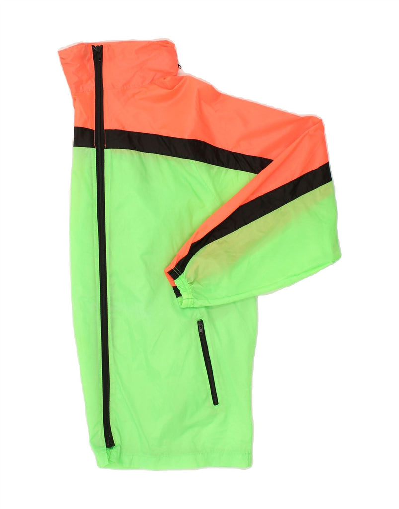 VINTAGE Mens Hooded Rain Jacket UK 38 Medium Green Colourblock Vintage Vintage and Second-Hand Vintage from Messina Hembry 