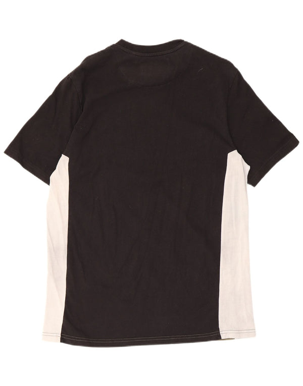 Lyle & Scott Mens Relaxed Fit T-Shirt Top Small Black Colourblock Cotton